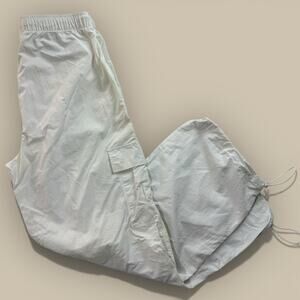 Parachute Cargo Pants Size Medium Womens White Drawstring Baggy Gorpcore Street